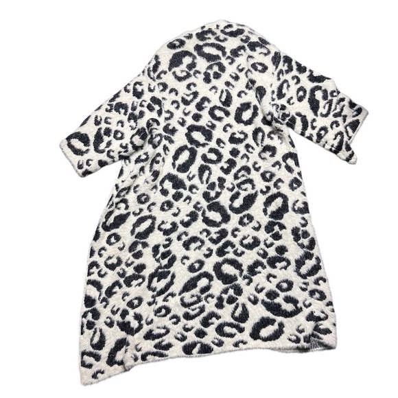 Anthropologie Do Everything In Love Snow Leopard Open Front Long Cardigan - Picture 2 of 5